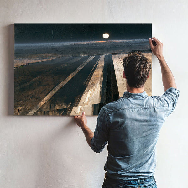 Moonlit Plowed Fields At Night by Bella Frye