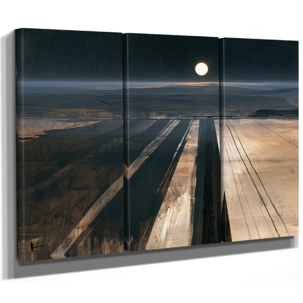 Moonlit Plowed Fields At Night by Bella Frye