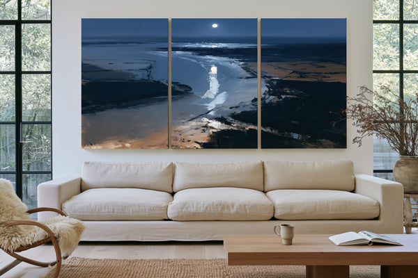 Moonlit River Estuary At Night by Bella Frye