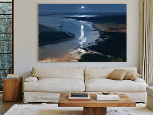 Moonlit River Estuary At Night by Bella Frye