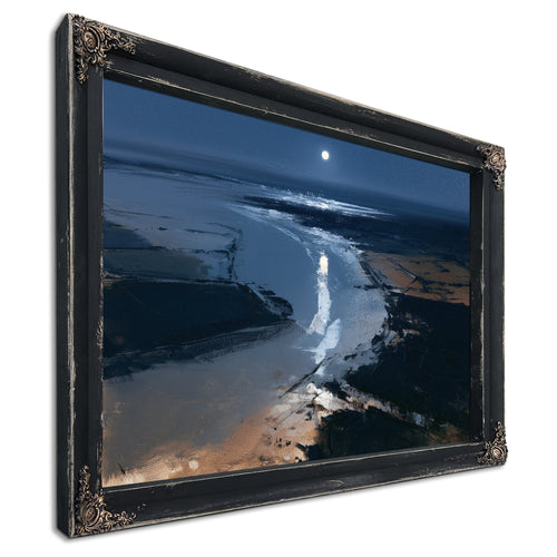 Moonlit River Estuary At Night by Bella Frye