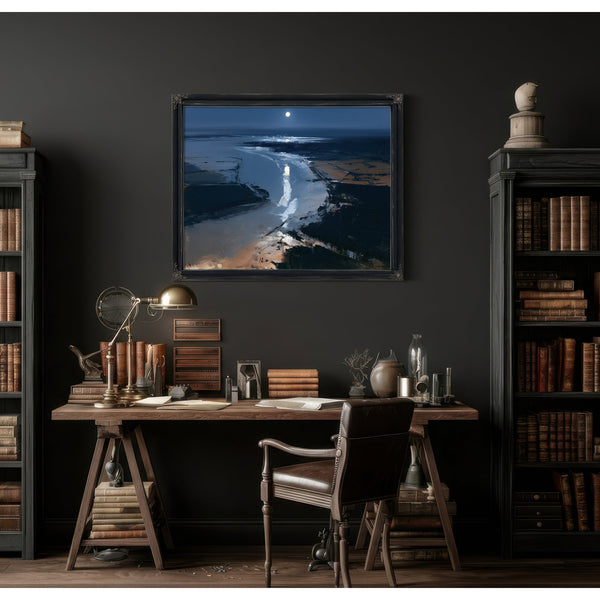 Moonlit River Estuary At Night by Bella Frye