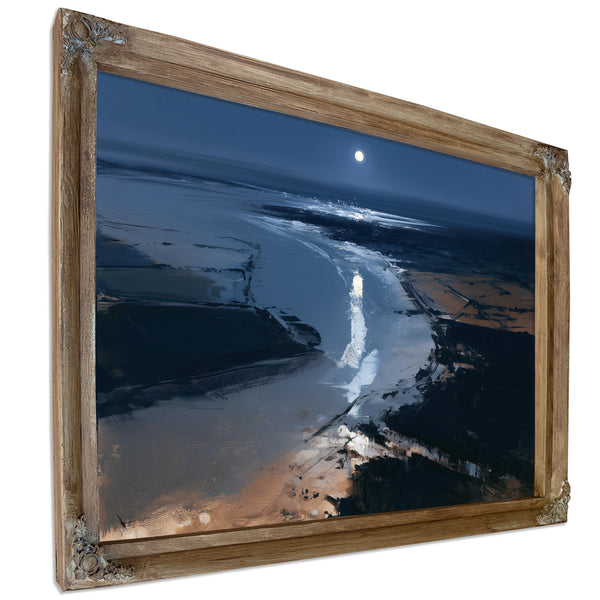 Moonlit River Estuary At Night by Bella Frye