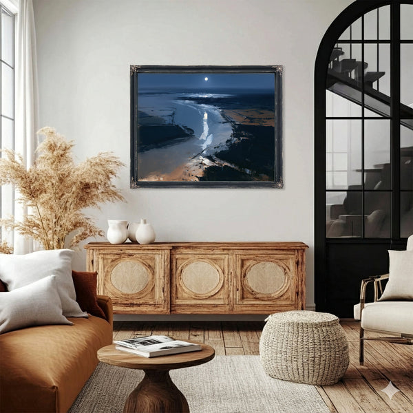 Moonlit River Estuary At Night by Bella Frye