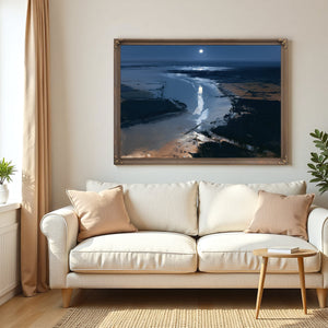 Moonlit River Estuary At Night by Bella Frye