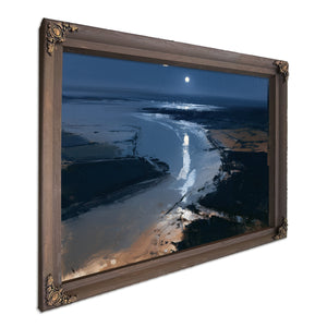 Moonlit River Estuary At Night by Bella Frye