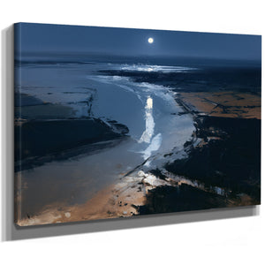 Moonlit River Estuary At Night by Bella Frye