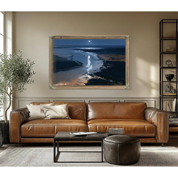 Moonlit River Estuary At Night by Bella Frye