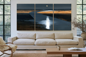 Moonlit River Through Flat Plains Night by Bella Frye