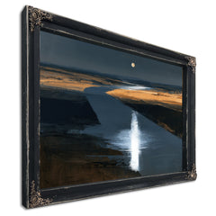 Moonlit River Through Flat Plains Night by Bella Frye