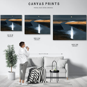Moonlit River Through Flat Plains Night by Bella Frye