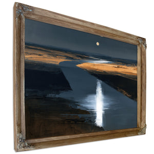 Moonlit River Through Flat Plains Night by Bella Frye