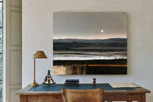 Moonlit Wetland Landscape At Dusk by Bella Frye