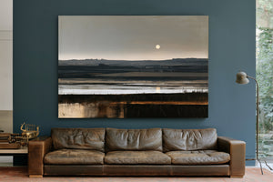 Moonlit Wetland Landscape At Dusk by Bella Frye