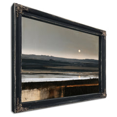 Moonlit Wetland Landscape At Dusk by Bella Frye