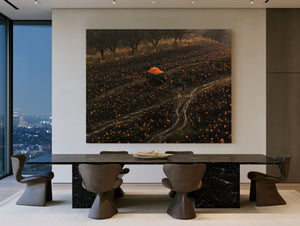 Pumpkin Harvest Field With Dark Cart by Bella Frye