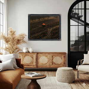 Pumpkin Harvest Field With Dark Cart by Bella Frye