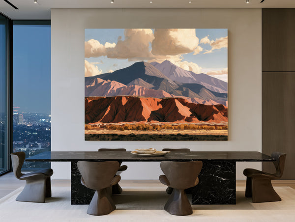 Red Desert Cliffs And Mountain At Midday by Bella Frye