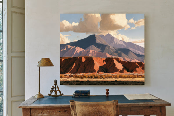 Red Desert Cliffs And Mountain At Midday by Bella Frye