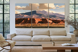 Red Desert Cliffs And Mountain At Midday by Bella Frye