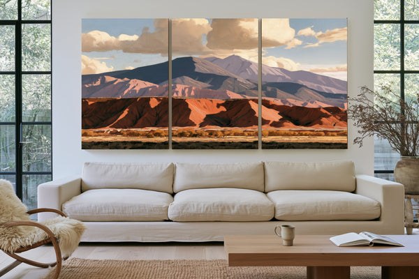 Red Desert Cliffs And Mountain At Midday by Bella Frye