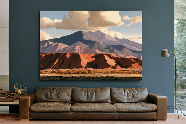 Red Desert Cliffs And Mountain At Midday by Bella Frye