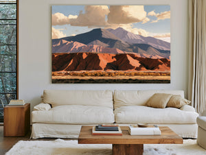 Red Desert Cliffs And Mountain At Midday by Bella Frye