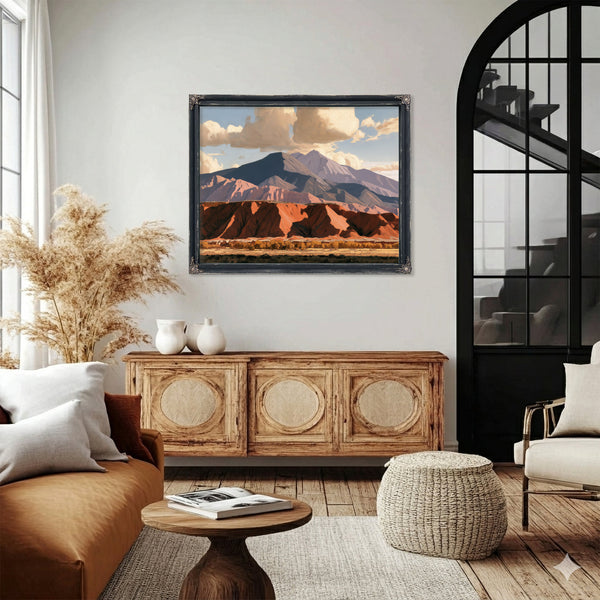 Red Desert Cliffs And Mountain At Midday by Bella Frye