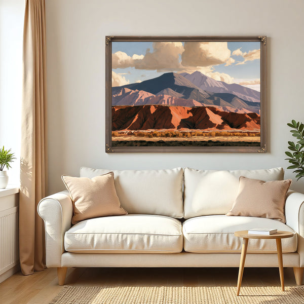 Red Desert Cliffs And Mountain At Midday by Bella Frye