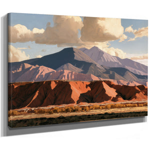 Red Desert Cliffs And Mountain At Midday by Bella Frye