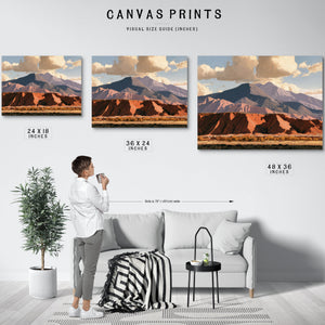 Red Desert Cliffs And Mountain At Midday by Bella Frye