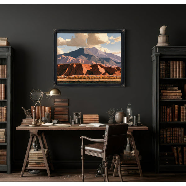 Red Desert Cliffs And Mountain At Midday by Bella Frye