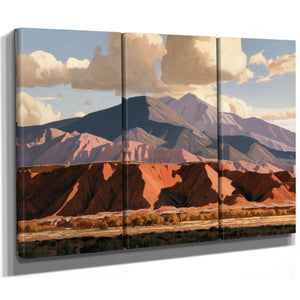 Red Desert Cliffs And Mountain At Midday by Bella Frye