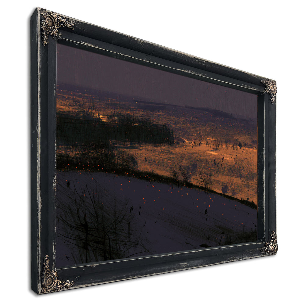 Rolling Hills At Night With Scattered Embers by Bella Frye