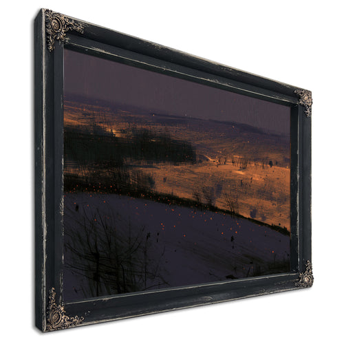 Rolling Hills At Night With Scattered Embers by Bella Frye