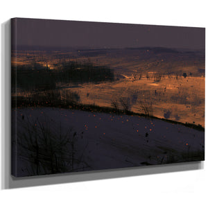 Rolling Hills At Night With Scattered Embers by Bella Frye