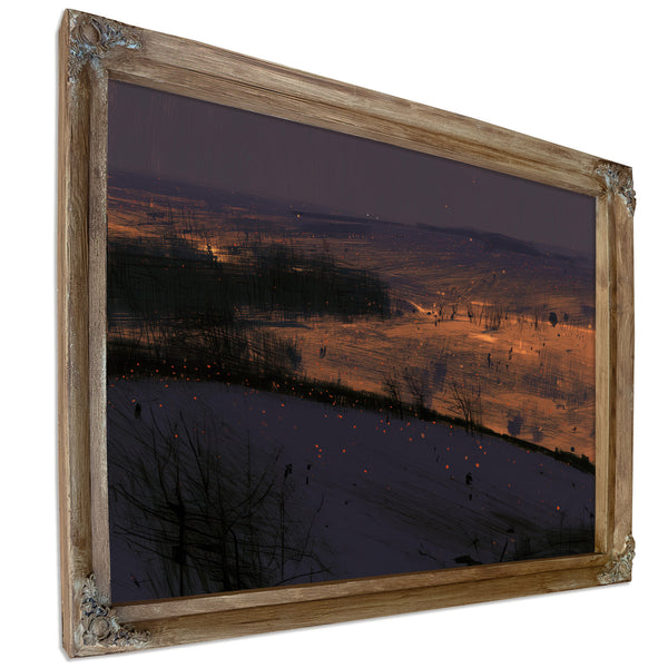 Rolling Hills At Night With Scattered Embers by Bella Frye