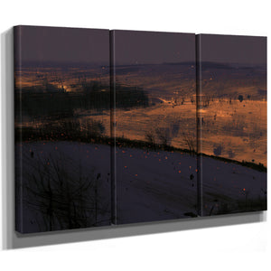 Rolling Hills At Night With Scattered Embers by Bella Frye