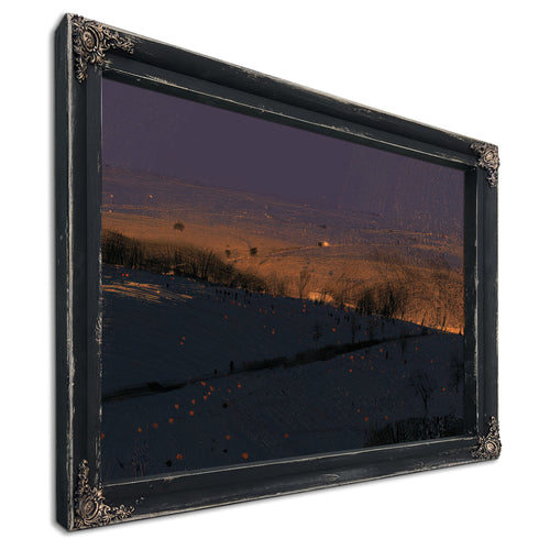 Rolling Hills At Twilight With Glowing Embers by Bella Frye