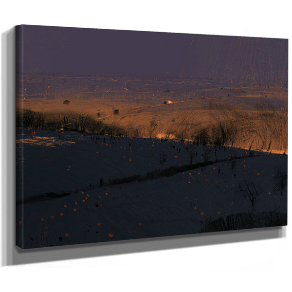 Rolling Hills At Twilight With Glowing Embers by Bella Frye