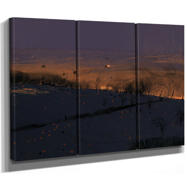 Rolling Hills At Twilight With Glowing Embers by Bella Frye