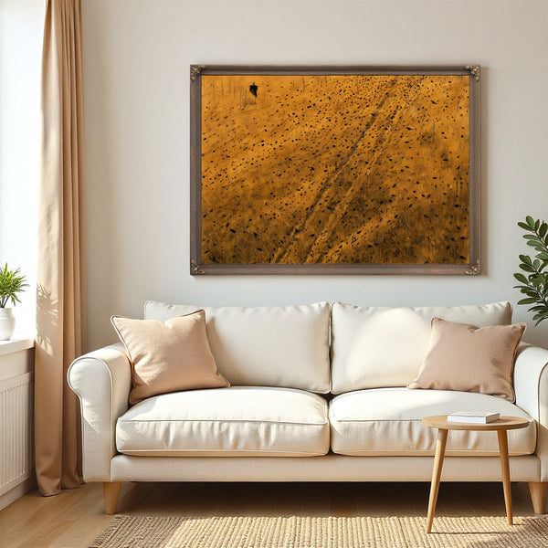 Scarecrow In Golden Wheat Field With Crows by Bella Frye