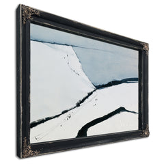 Snowy Hills With Tiny Figures Walking by Bella Frye