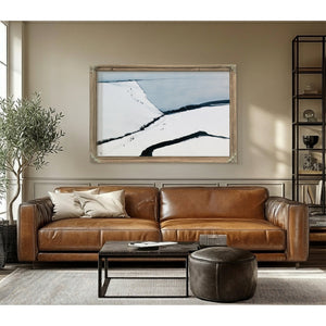 Snowy Hills With Tiny Figures Walking by Bella Frye