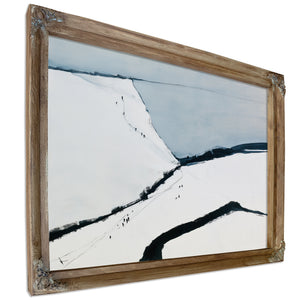 Snowy Hills With Tiny Figures Walking by Bella Frye