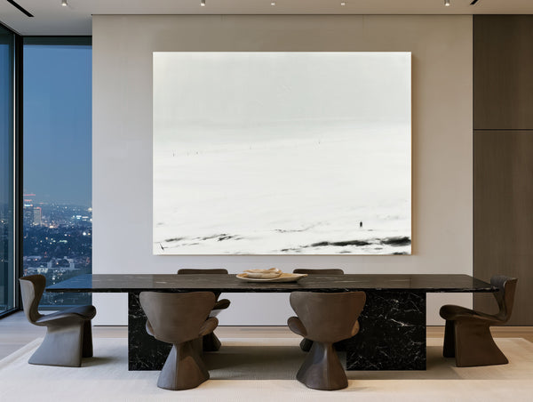 Solitary Figure In Vast Snowy Landscape by Bella Frye