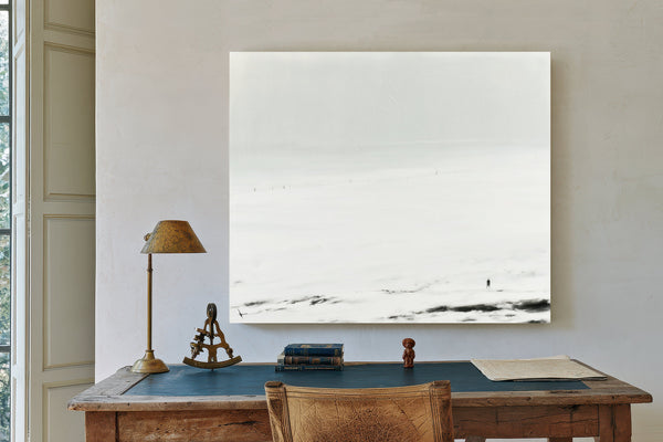Solitary Figure In Vast Snowy Landscape by Bella Frye