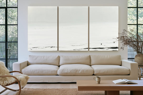 Solitary Figure In Vast Snowy Landscape by Bella Frye