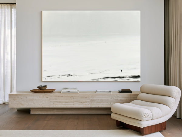 Solitary Figure In Vast Snowy Landscape by Bella Frye