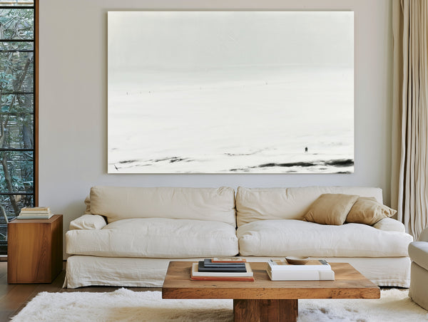 Solitary Figure In Vast Snowy Landscape by Bella Frye